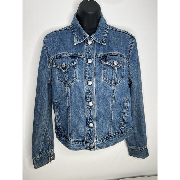 Levi Strauss Denim Jacket Button Snap Up Women’s Size Medium - Picture 1 of 7